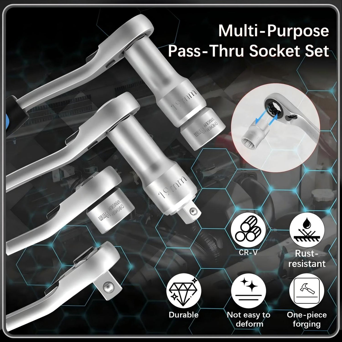 17-Piece Pass-Through Socket Set ๐ง