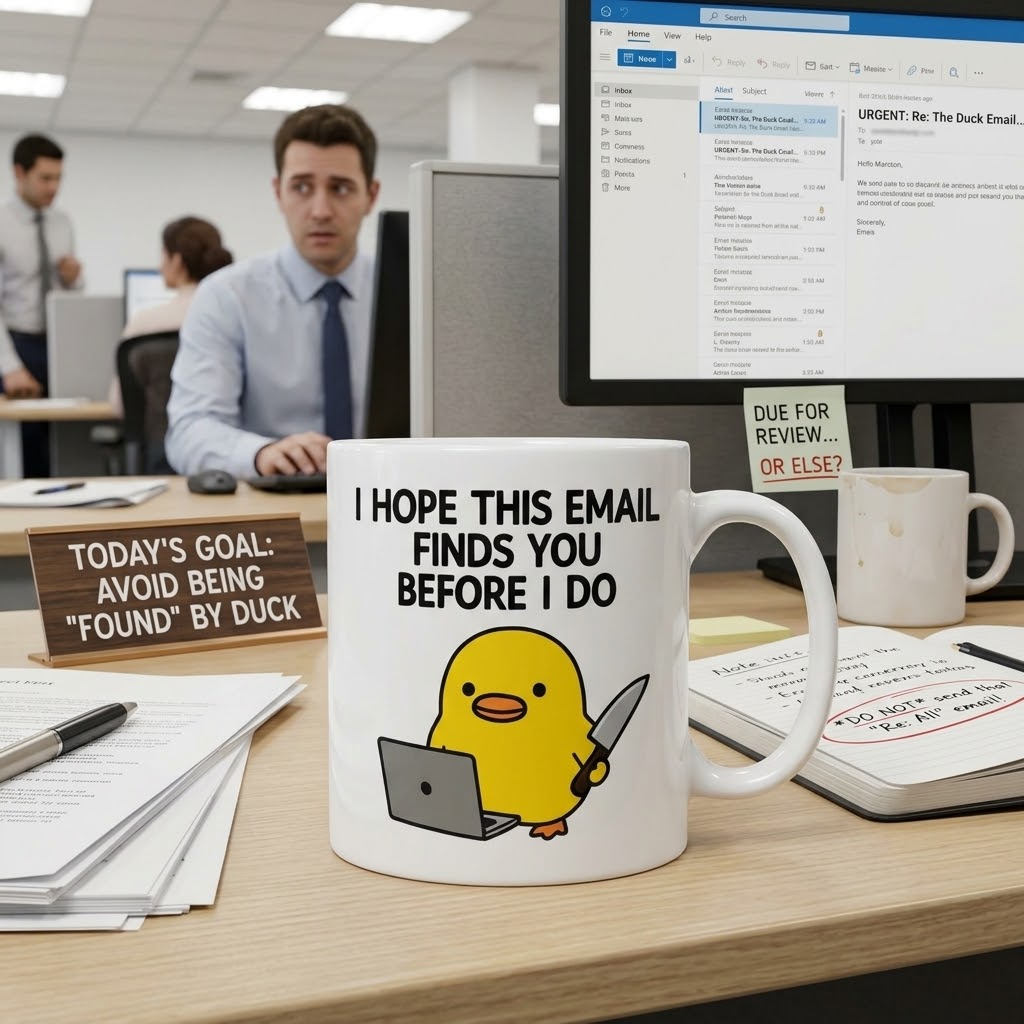 Funny Duck Mug | I Hope This Email Finds You Before I Do