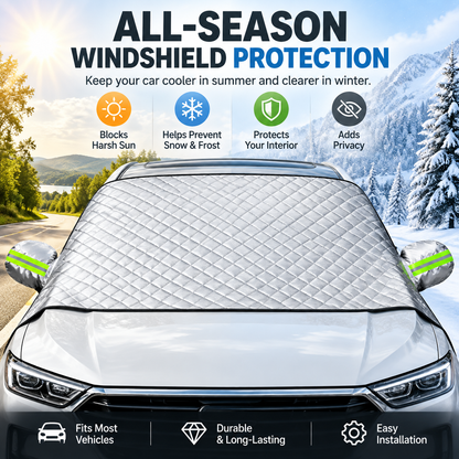 All-Weather Magnetic Windshield Cover – Snow, Frost & Sunshade for Cars, SUVs & Trucks