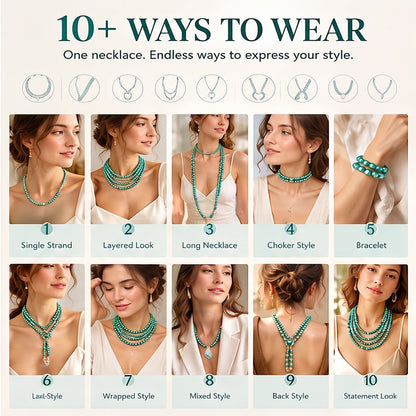✨ Turquoise Crystal Necklace – One Necklace, 10 Ways to Wear