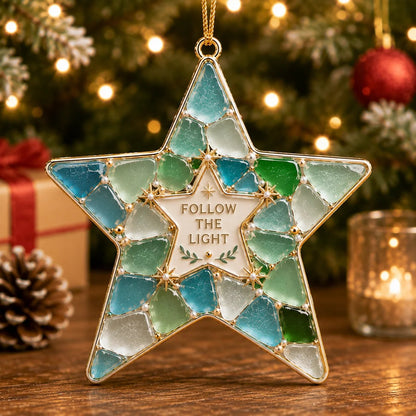 🎄🌊 Sea Glass Christmas Blessing Ornaments
