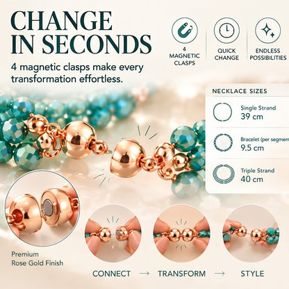 ✨ Turquoise Crystal Necklace – One Necklace, 10 Ways to Wear