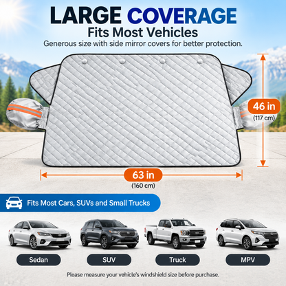 All-Weather Magnetic Windshield Cover – Snow, Frost & Sunshade for Cars, SUVs & Trucks