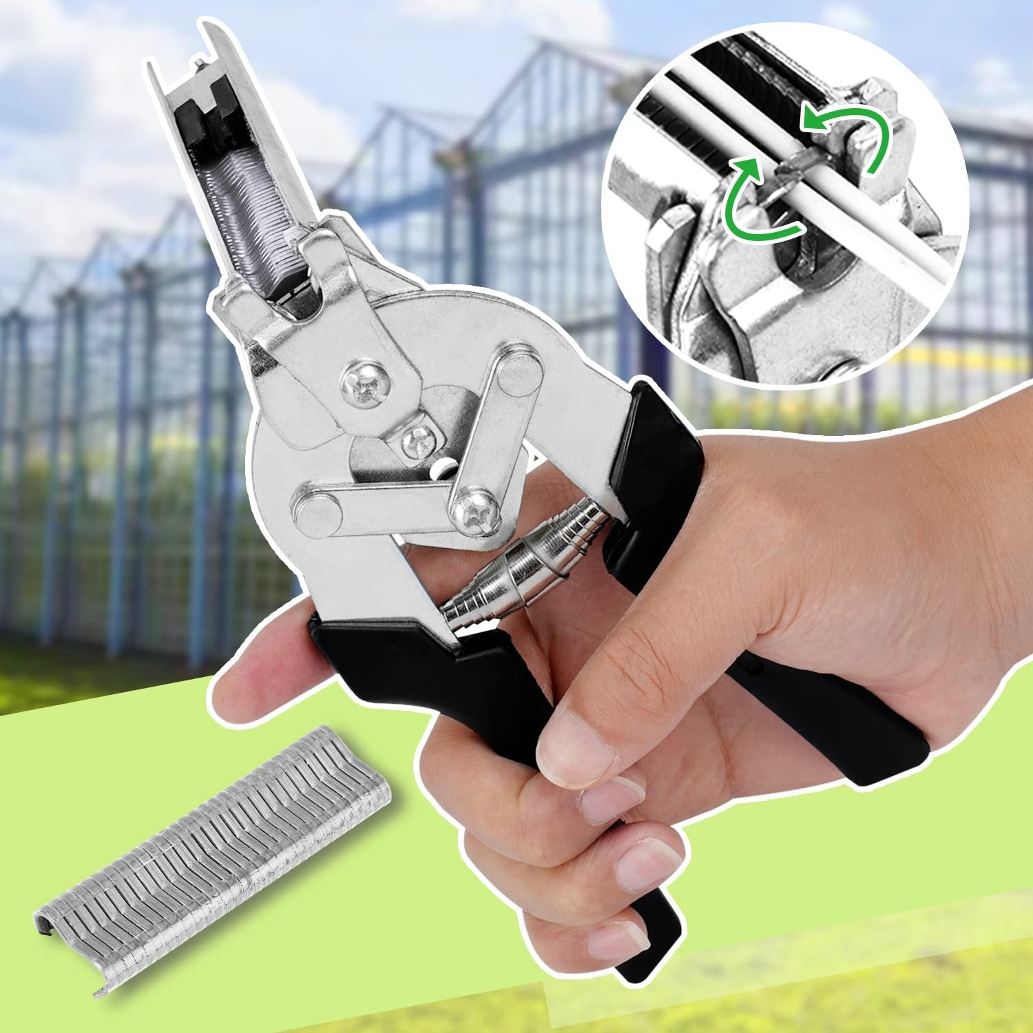 M Type Hog Ring Pliers Kit – Semi-Automatic Spring-Loaded High-Efficiency Cage & Fence Repair Tool