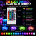 🔥Submersible LED Waterproof Lights – 16 Color Remote Control Aquarium & Party Atmosphere Light