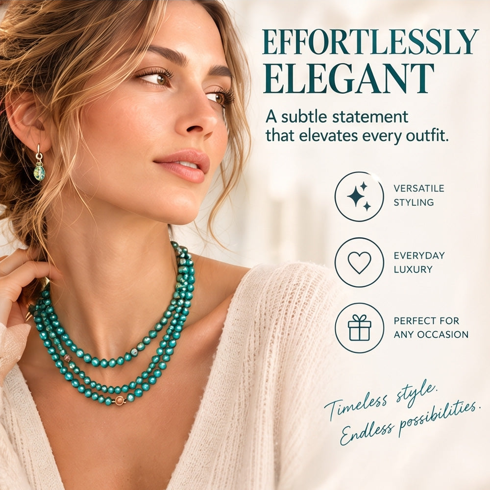 ✨ Turquoise Crystal Necklace – One Necklace, 10 Ways to Wear