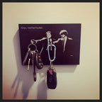 Cinematic "Where Are Your Keys?" Wall Key Holder, Wood Mounted Wall Art