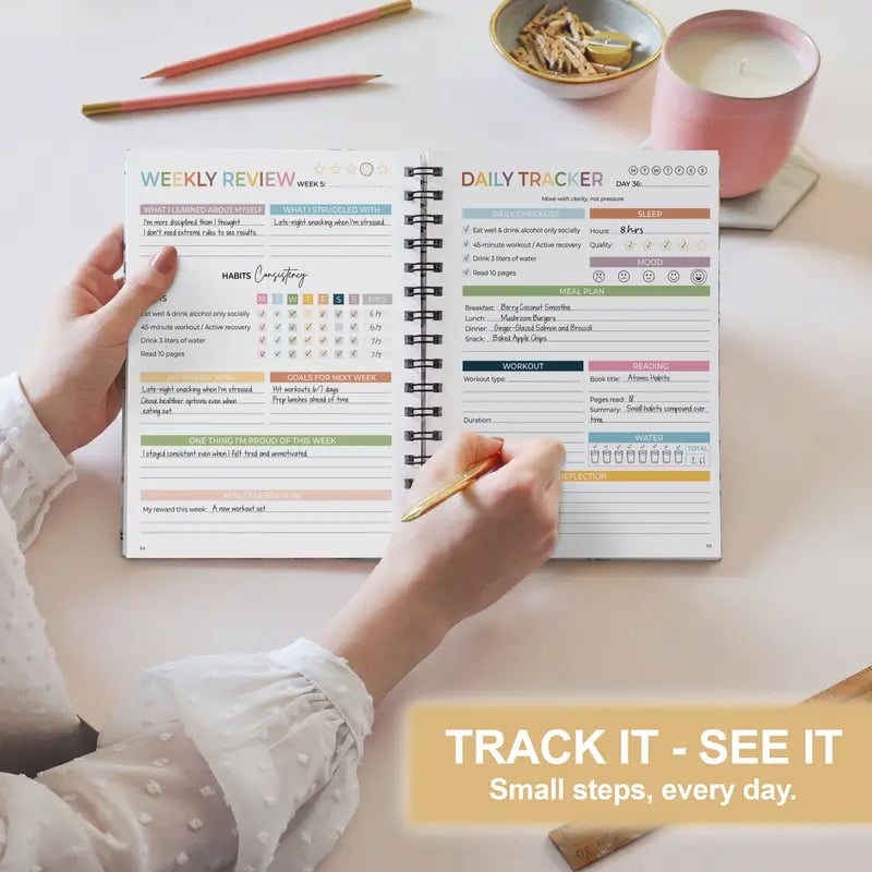 📗75 Soft Challenge Journal For Women | The Gentle Habit Tracker That Helps You Finish What You Start