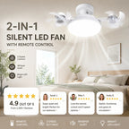 🌀E26/E27 Socket Ceiling Fan Light – 2-in-1 LED Light & Quiet Fan with Remote Control