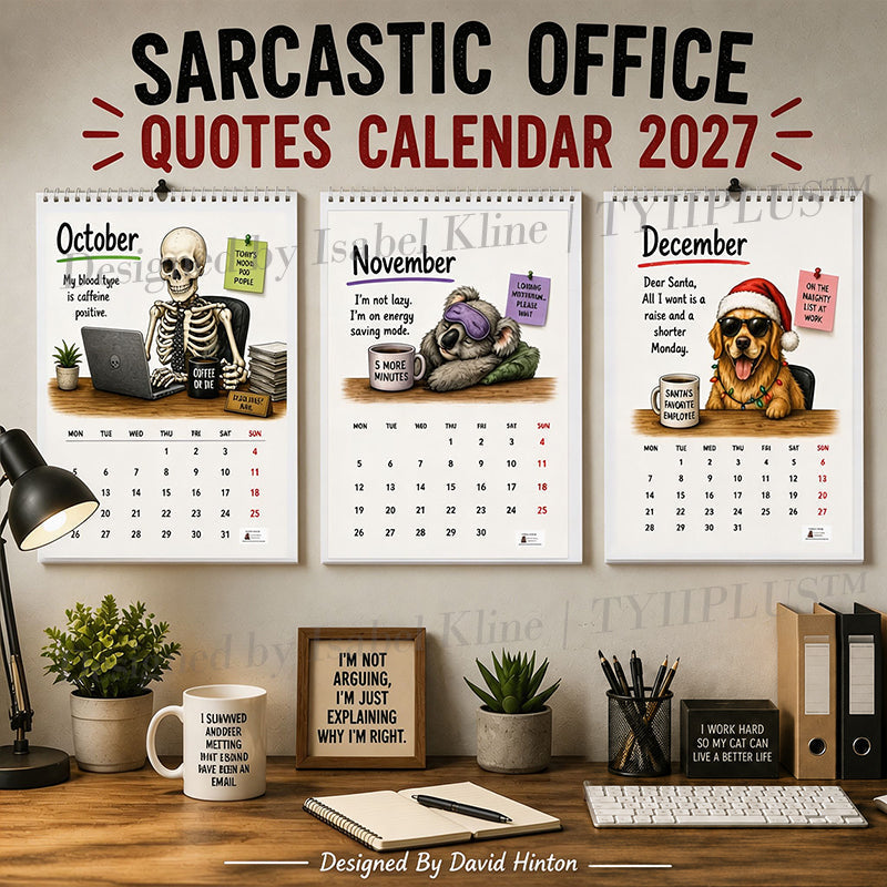 😏 Sarcastic Office Quotes 2027 Wall Calendar