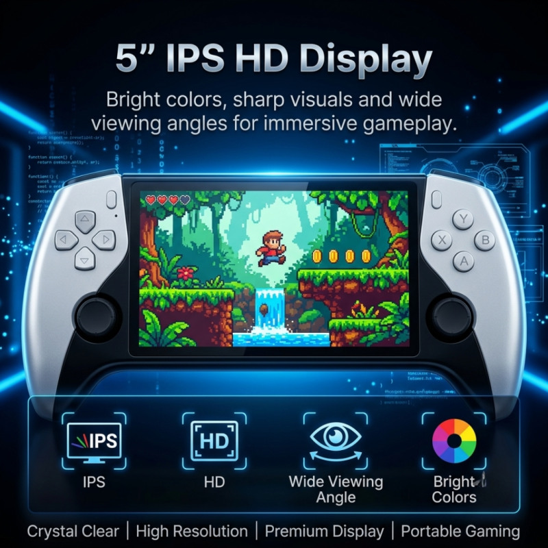 Retro Handheld Game Console with HD 5-inch IPS Screen over 20,000 Games