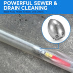 3/8" NPT Sewer Jetter Nozzle – 7 Jet Stainless Steel Pressure Washer Drain Cleaning Nozzle, 3000 PSI, 40L/Min