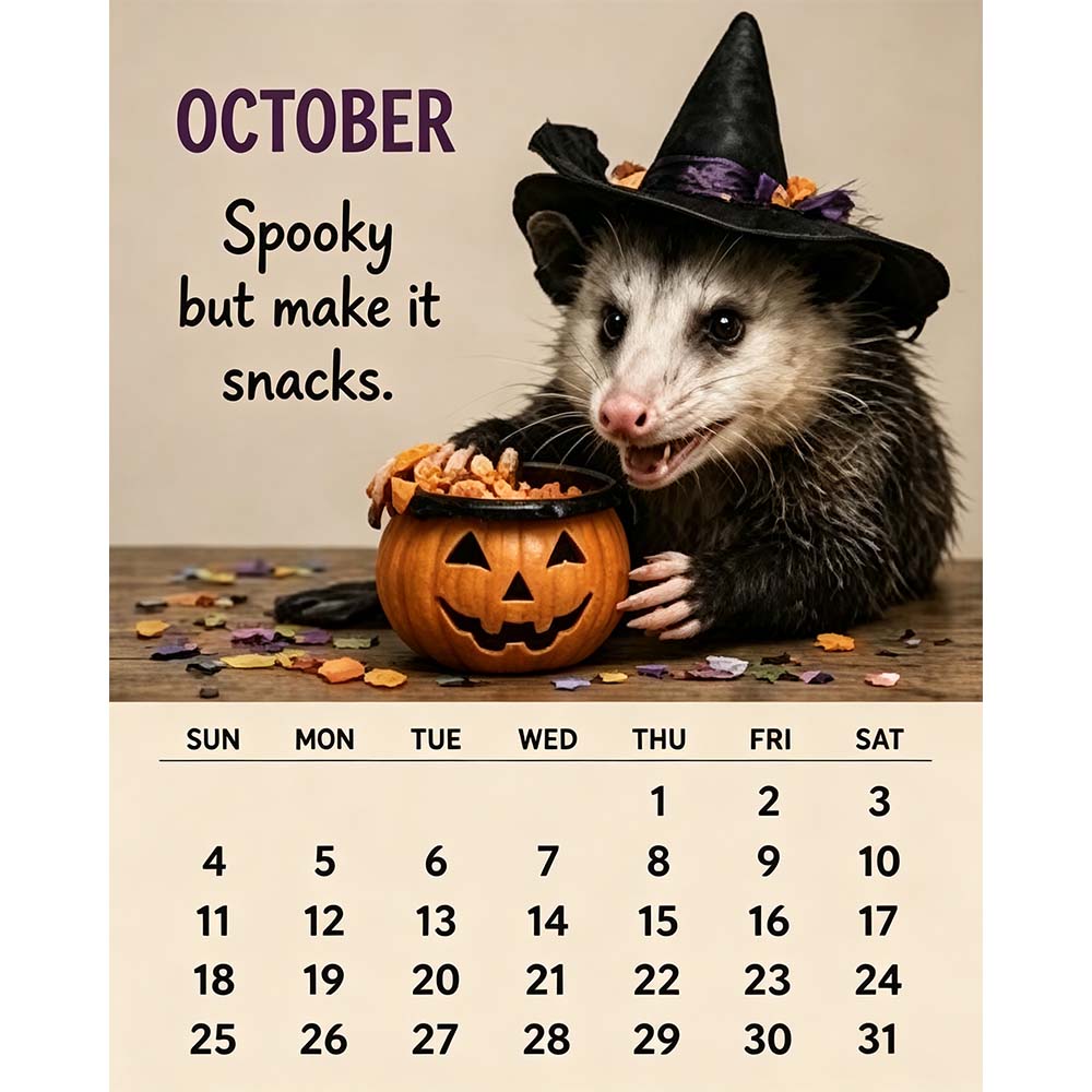 🐭2027 Opossum Calendar - 12 Months of Moods