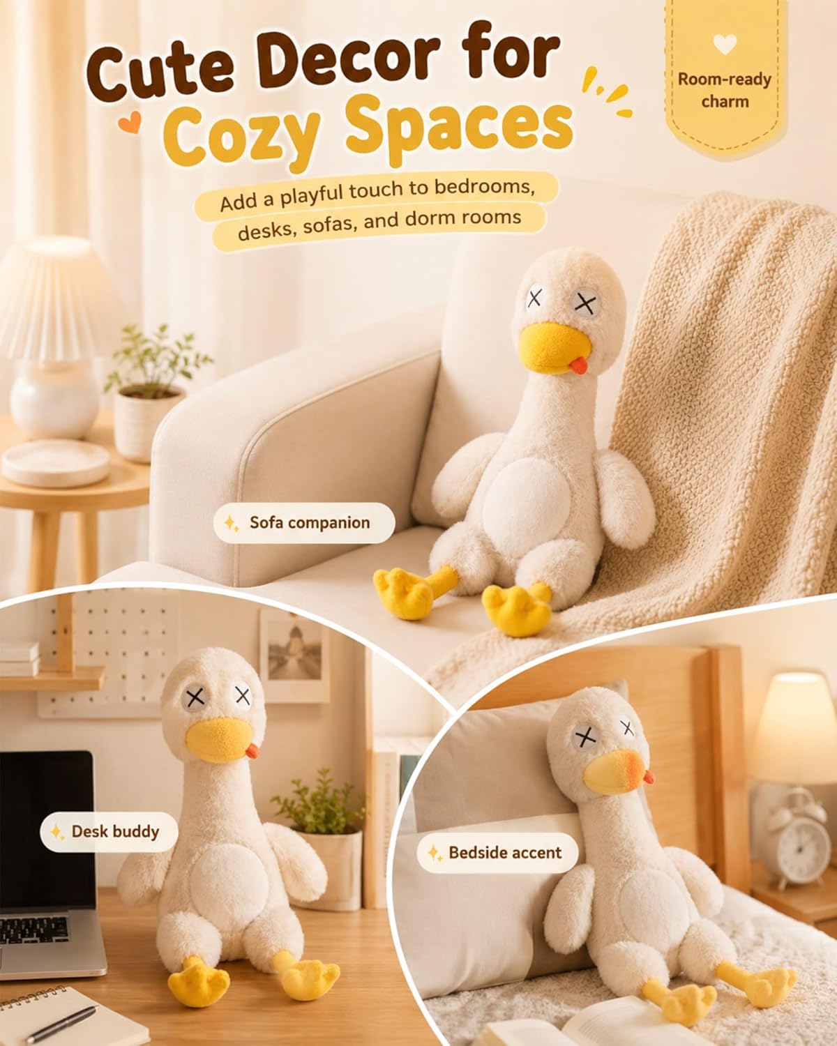 Magnetic Rage Duck, Detachable Duck Plush Toy with a Plush Knife