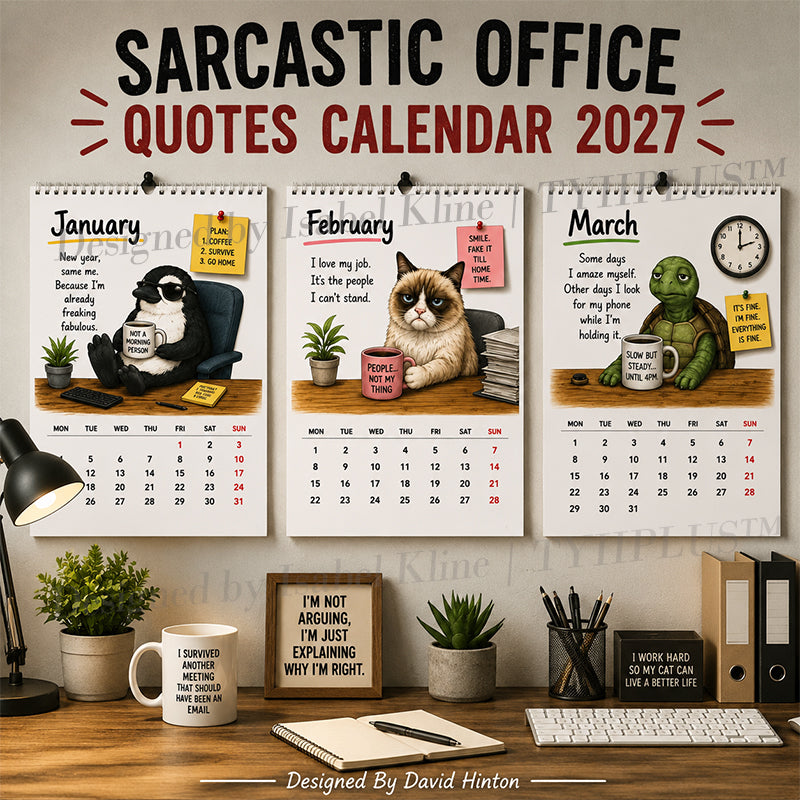 😏 Sarcastic Office Quotes 2027 Wall Calendar