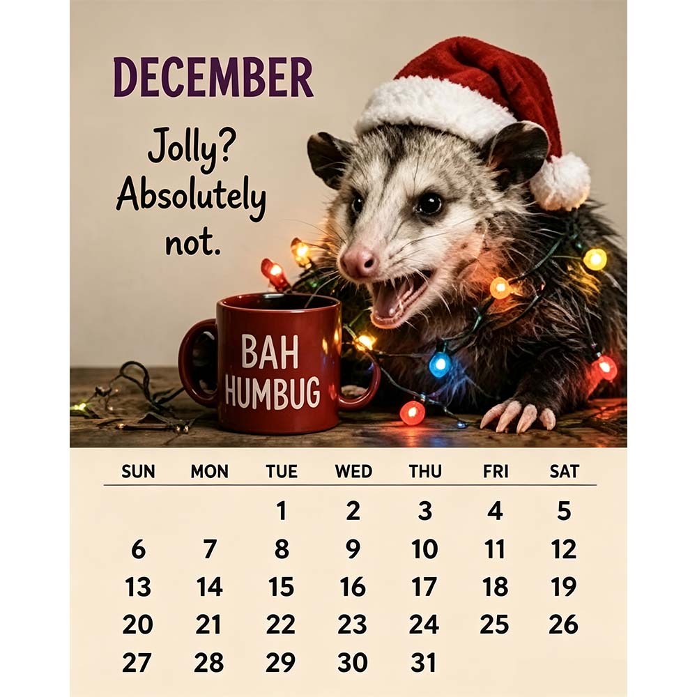 🐭2027 Opossum Calendar - 12 Months of Moods