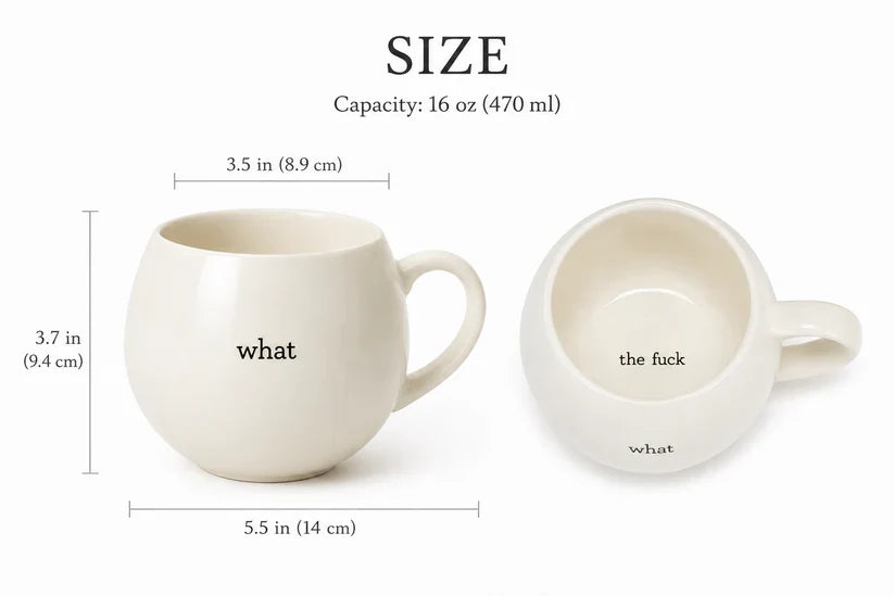 The "What The..." Hidden Message Ceramic Mug | 16 oz Ball Mug