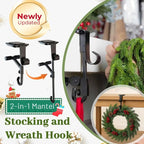 2-in-1 Garland and Fireplace Stocking Hanger