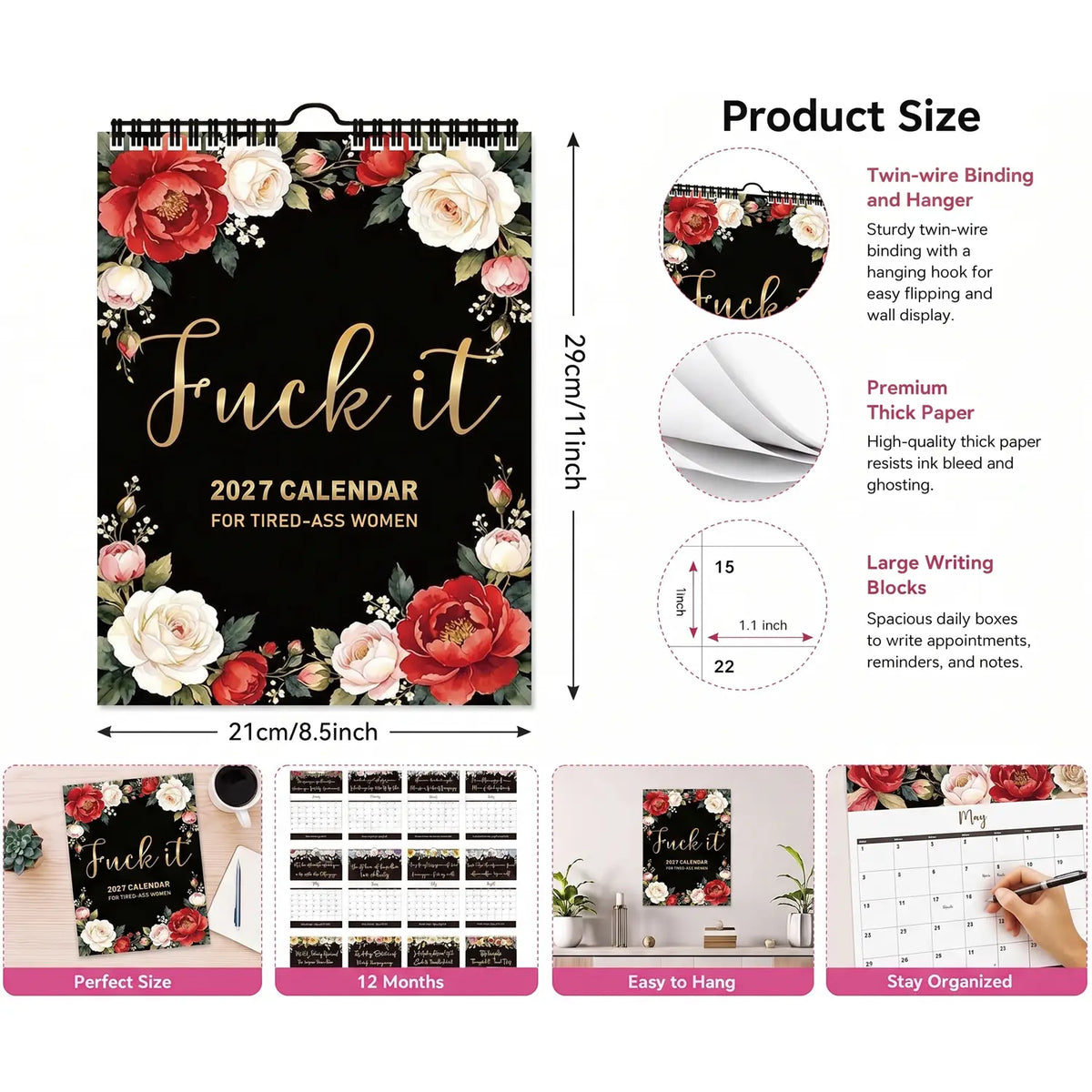 Fuck It 2027 Calendar for Tired-Ass Women
