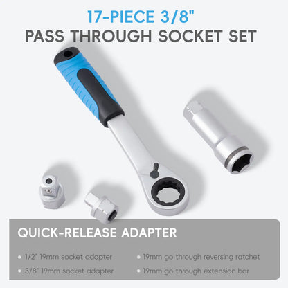17-Piece Pass-Through Socket Set 🔧
