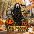 👻Premium Ghostface Scream Stained Glass Suncatcher Window Hanging Halloween Decor