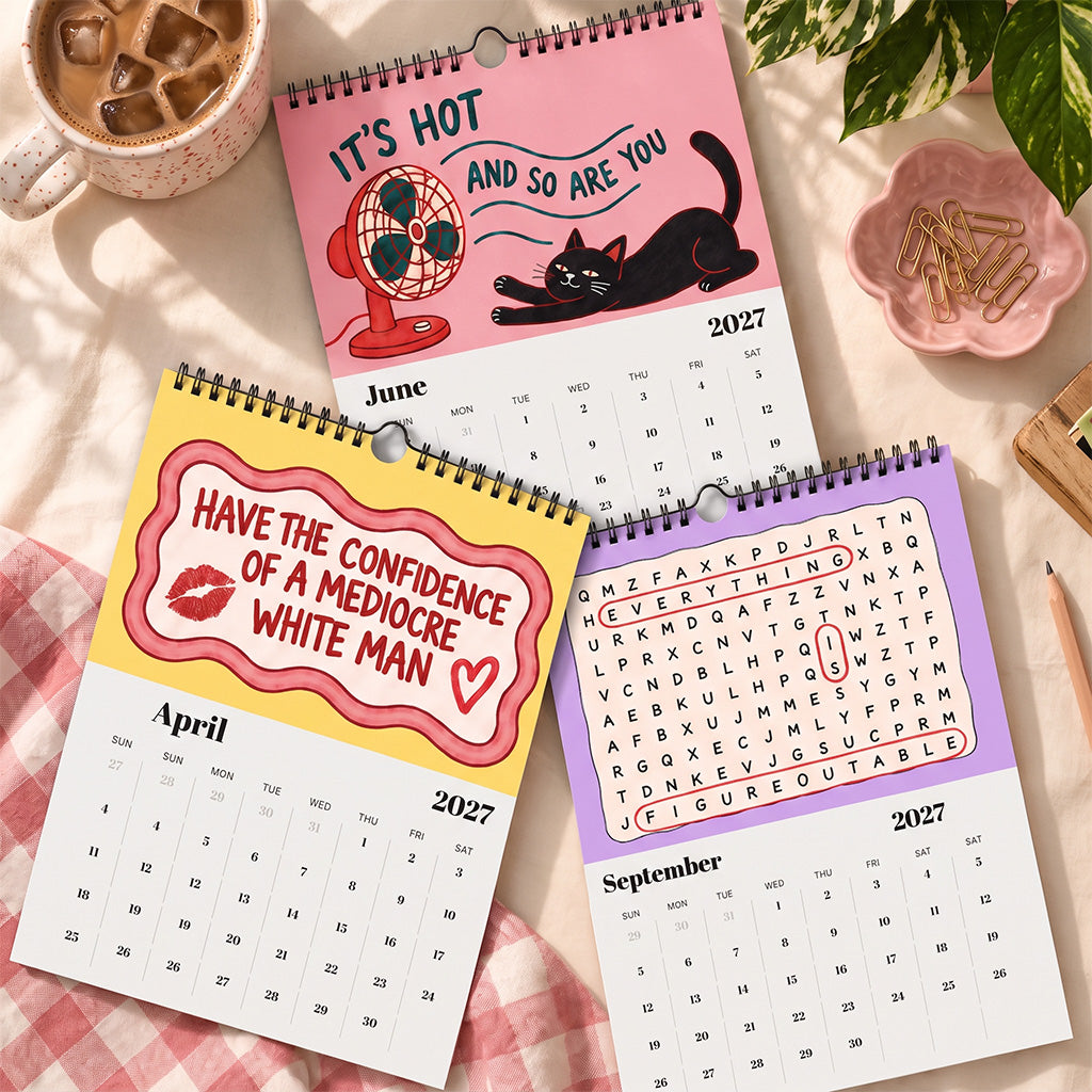 2027 Do It for the Plot Funny Wall Calendar – Colorful Art & Sassy Quotes