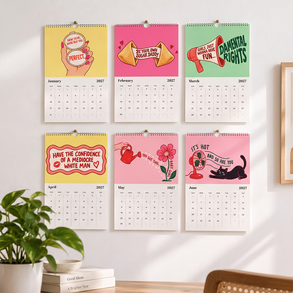 2027 Do It for the Plot Funny Wall Calendar – Colorful Art & Sassy Quotes