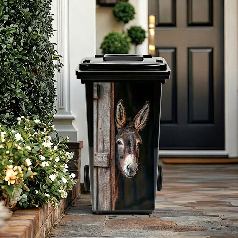 🐮 Highland Cow Floral Trash Can Sticker