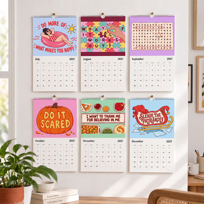 2027 Do It for the Plot Funny Wall Calendar – Colorful Art & Sassy Quotes