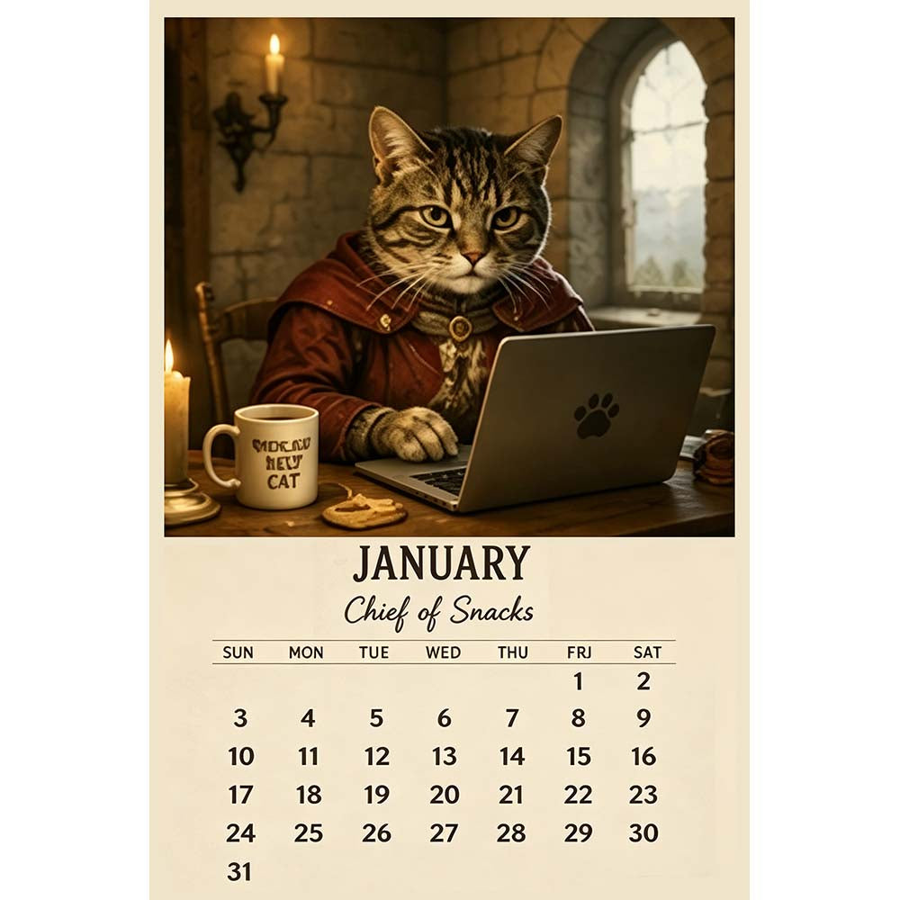 🐱2027 Medieval Cats Doing Modern Jobs Calendar