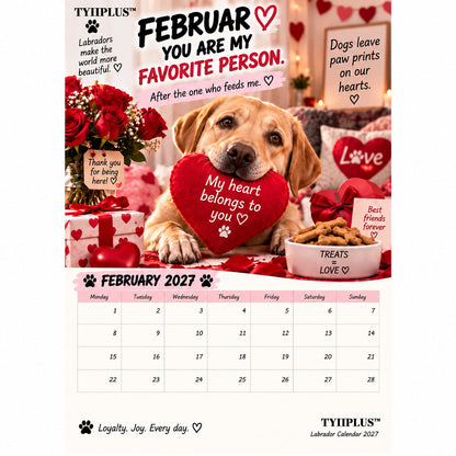 Labrador Calendar 2027 – Funny 12-Month Wall Calendar for Labrador Lovers & Dog Owners