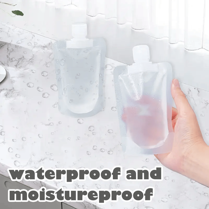 12 Counts Reusable Plastic Pouches — Versatile Liquid Carriers for Travel, Picnics & Outings