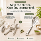 🥄 All-in-One Stainless Steel Kitchen Spoon | Grate, Strain, Mash & More