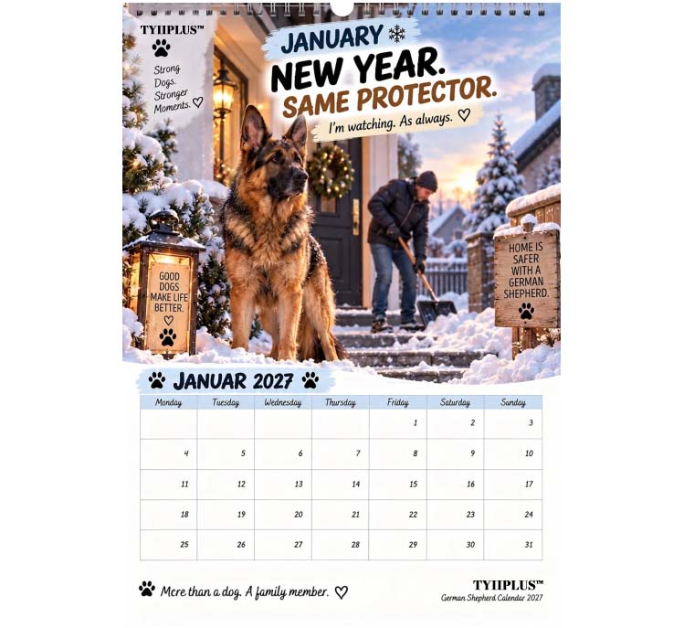 German Shepherd Calendar 2027 – Funny 12-Month Wall Calendar for German Shepherd Lovers & Dog Owners