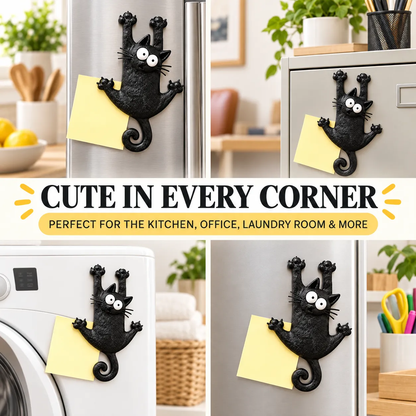 Hanging Black Cat Fridge Magnet