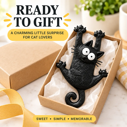Hanging Black Cat Fridge Magnet