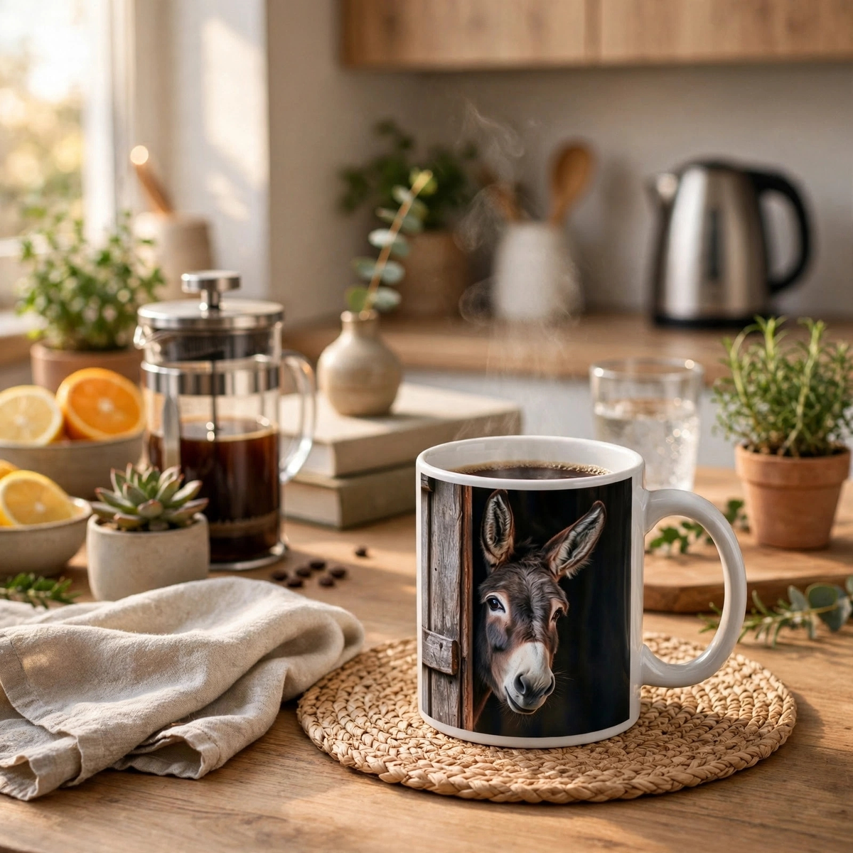 😂🫏 Funny Peek-a-Boo Donkey Mug