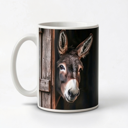 😂🫏 Funny Peek-a-Boo Donkey Mug