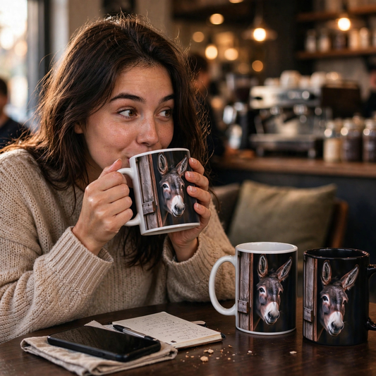 😂🫏 Funny Peek-a-Boo Donkey Mug