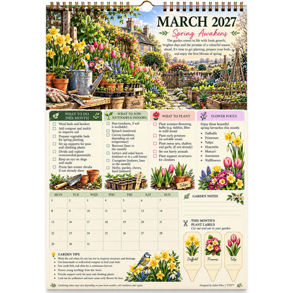 2027 Four Seasons Gardening Calendar & Monthly Planner