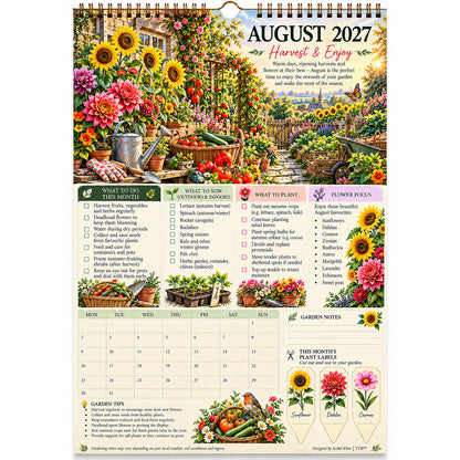 2027 Four Seasons Gardening Calendar & Monthly Planner