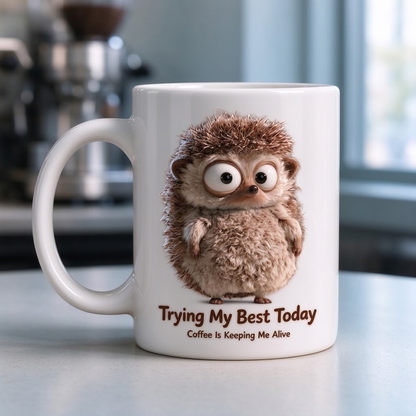 Cute Hedgehog Coffee Mugs – 3 Funny Designs