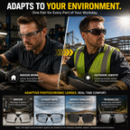 🕶️ Photochromic Safety Glasses – Indoor & Outdoor Impact Protection