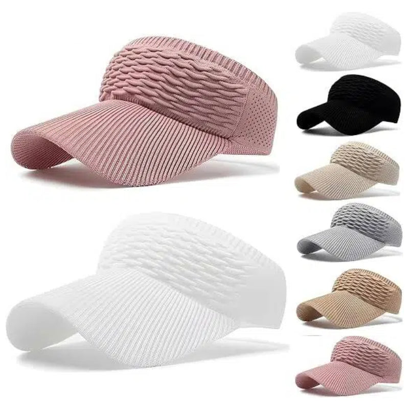2-Pack Women’s Open-Top Breathable UV-Protection High-Ponytail Sun Visor
