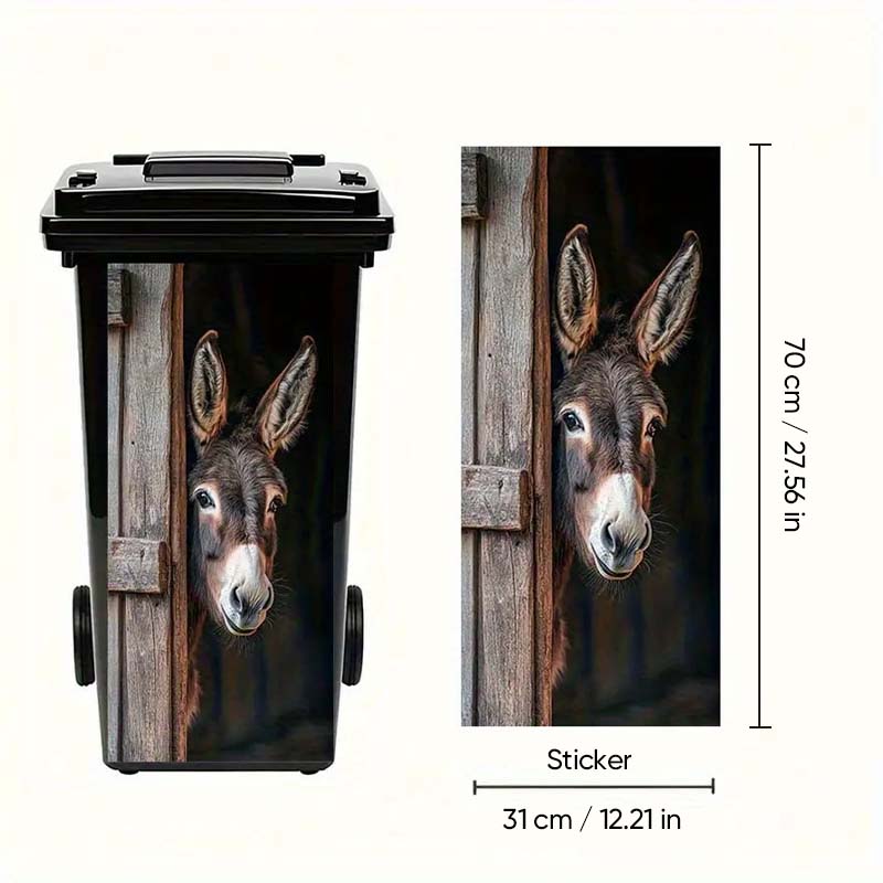 🐮 Highland Cow Floral Print Trash Can Sticker