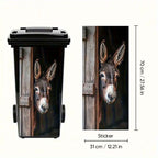 🐮 Highland Cow Floral Print Trash Can Sticker