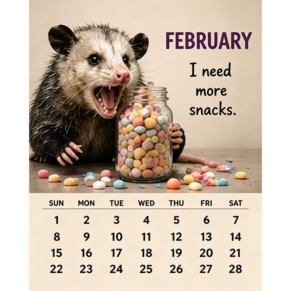 🐭2027 Opossum Calendar - 12 Months of Moods