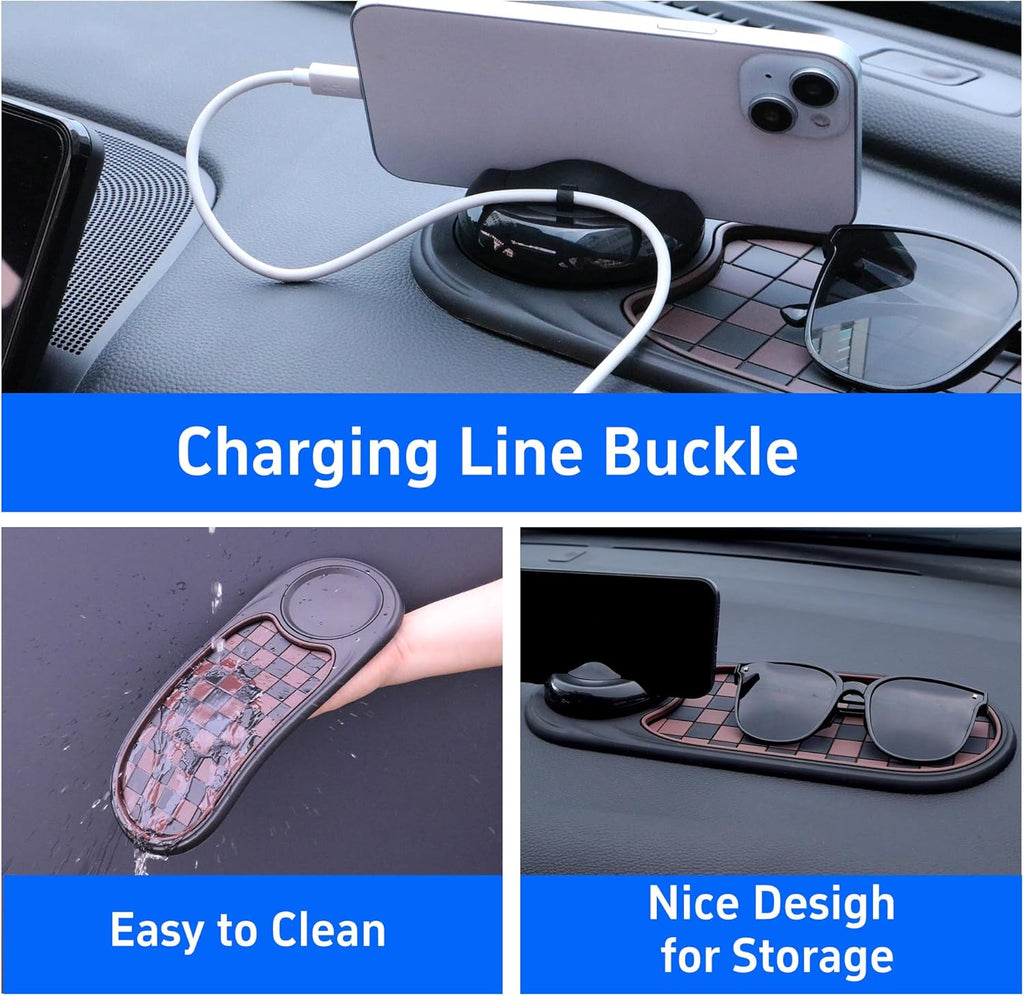 Universal Anti-Slip Car Dashboard Mat with 360° Rotating Phone Holder