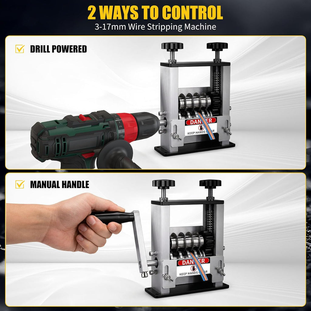 Manual & Electric Dual-Mode Wire Stripping Machine With 6 Channels for 3–17mm Cables