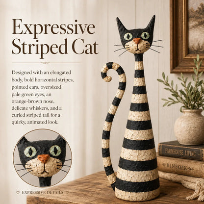 🐈‍⬛💃 Vintage Cat & Lady Sculptures